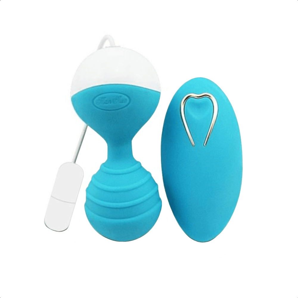 You are looking at an image of Type C Pussy Masturbator Remote Control Kegel Balls with dumbbell shape for varying pressure stimulation.