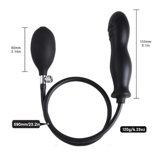 Curvy Cock Prostate Stimulating Inflatable Plug Men Silicone