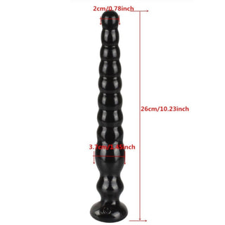 You are looking at an image of Super Soft 10 Inch Beaded Dildo for a more pleasurable and slippery insertion experience.