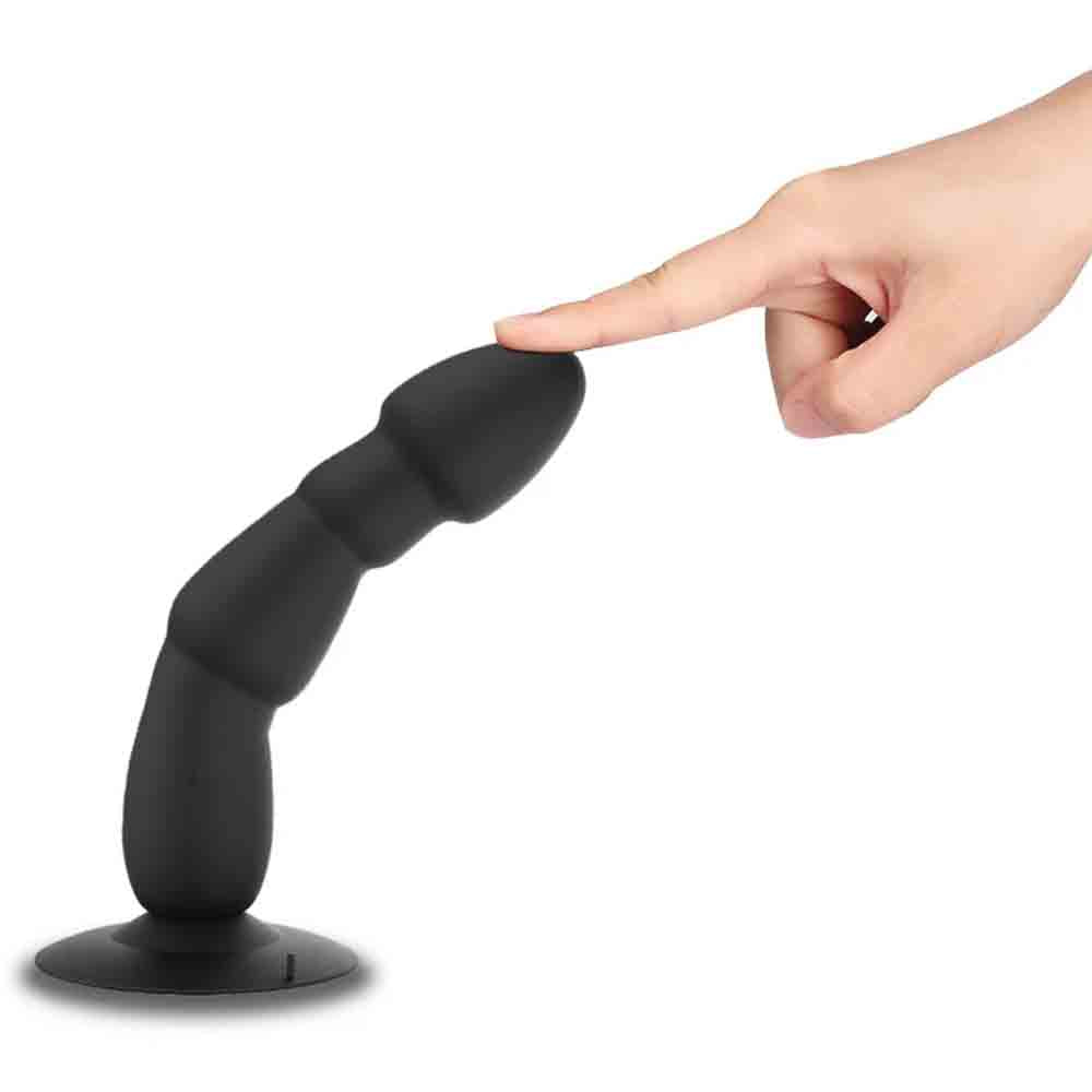 Rechargeable black vibrating plug made of flexibly firm, medical-grade silicone for a realistic feel.