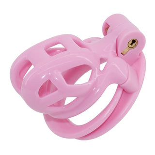Here is an image of the Pastel Pink Cobra Cage, a chastity cage in a delicate pastel pink hue for sensual exploration.