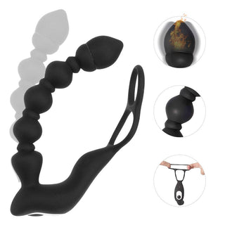 Presenting an image of Double Lock Ring Butt Plug crafted from soft, elastic silicone for a natural feel.