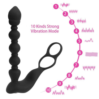 In the photograph, you can see an image of Double Lock Ring Butt Plug designed to massage the prostate for ecstasy.