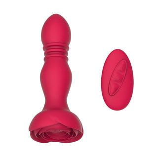 Thrusting Rose Plug offering a bloom of ecstasy with back-and-forth motions and versatile remote control.