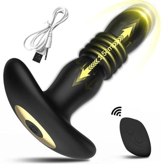Feast your eyes on an image of Remote Controlled Thrusting Anal Plug for hygienic cleaning with soap and warm water.