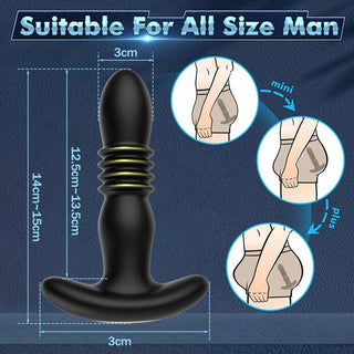Observe an image of Remote Controlled Thrusting Anal Plug made of Medical-Grade Silicone.