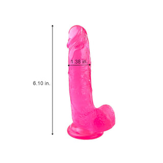 Lifelike 6" Dildo With Testicles and Suction Cup