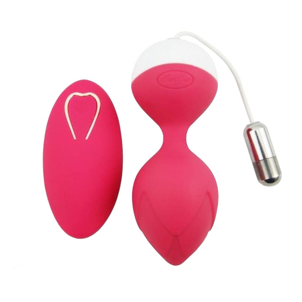 You are looking at an image of Pussy Masturbator Remote Control Kegel Balls in luxurious purple color with USB connection and easy-retrieval string.