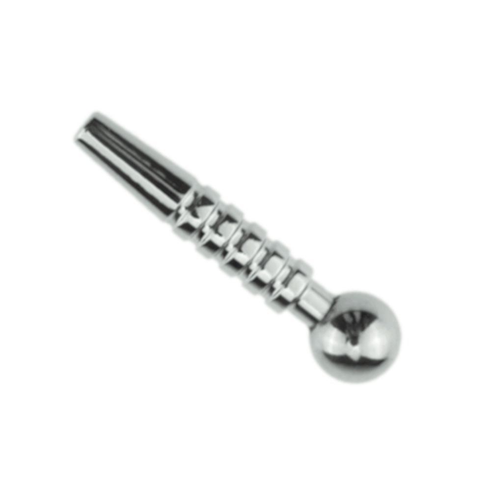 Manic Mic Penis Sound, a ribbed plug with a 0.39 width for subtle pressure on the urethral opening.