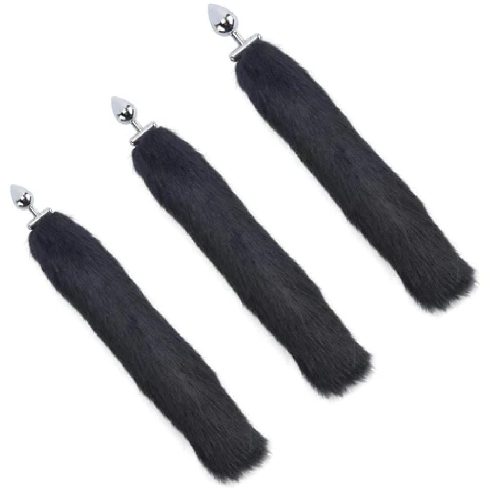 Image showing a 15-inch faux fur tail plug in multiple color options for added fun.