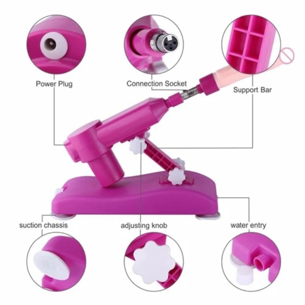 You are looking at an image of the innovative and pleasurable Sassy Pink Automatic Dildo Sex Machine Set, designed for elevated solo sessions and self-love.