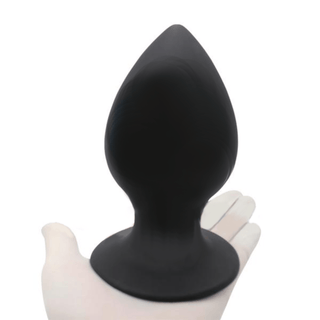 Check out an image of Black Chunky Silicone Butt Toy 2.95 to 4.92 inches long, ensuring secure play with a flared base and ergonomic design.