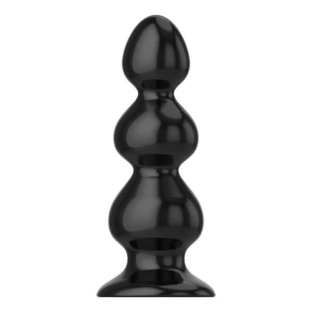 Elegant butt trainer in black silicone for unforgettable intimate moments.