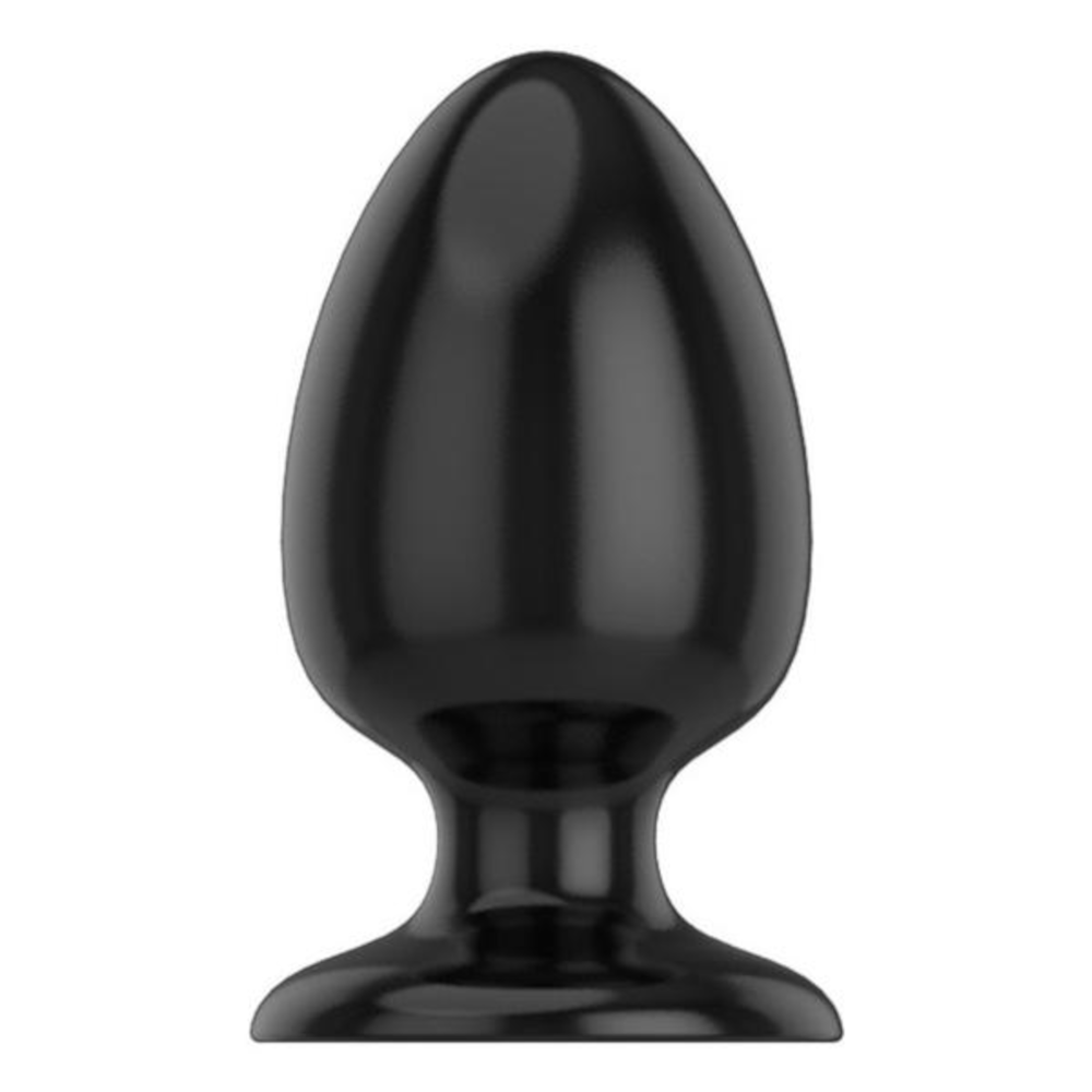 Butt trainer plug in sleek black silicone with varying sizes for perfect fit.