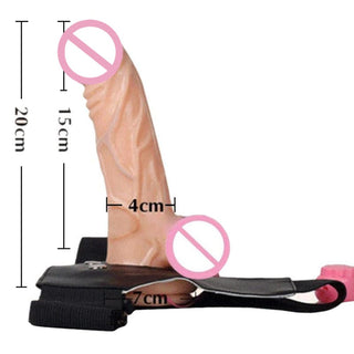 You are looking at an image of a vibrating Pegging 7-Inch Hollow Vibrating Strap On designed for targeted stimulation, pulsating ecstasy, and unforgettable intimate moments.