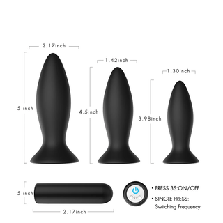 What you see is an image of the waterproof feature of the Silicone Vibrating Butt Plug With Suction Cup 5pcs Training Set.