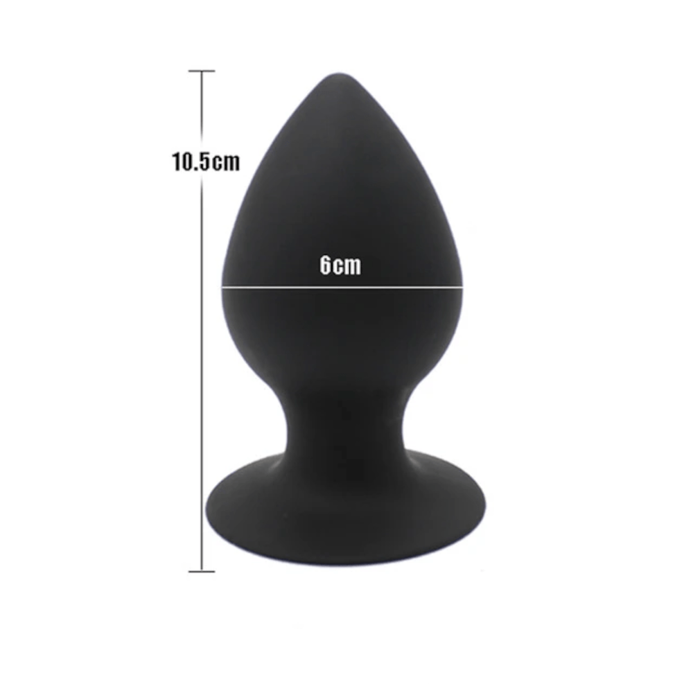 You are looking at an image of Black Chunky Silicone Butt Toy 2.95 to 4.92 inches long, offering a unique sensory experience with its chunky form and smooth surface.