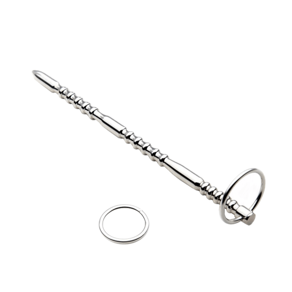 You are looking at an image of Beaded Metal Urethral Sound, a stainless steel Prince Wand for unparalleled pleasure.