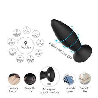 In the photograph, you can see an image of the Medium (4.5 inches) plug in the Silicone Vibrating Butt Plug With Suction Cup 5pcs Training Set.