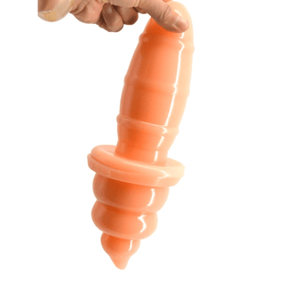 Here is an image of the 6.42-inch long anal plug with a diameter of 2.68 inches.