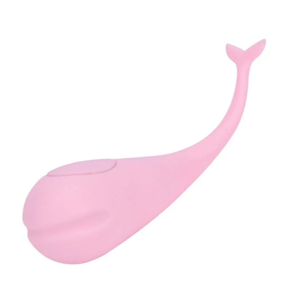 Here is an image of Waterproof Whale Bluetooth Vibrator Remote in rose color, demonstrating its 10 different vibrating modes for a spectrum of sensations.
