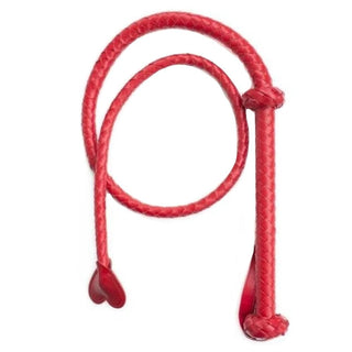 What you see is an image of the Sadistic Heart Sex Whip in red and black colors, perfect for passionate and romantic encounters.