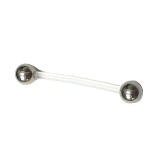 This is an image of Soft 14G Plastic Nipple Bars, available in 0.87, 1.50, and 1.97 inches lengths, designed for unrivaled comfort with a 14G gauge.