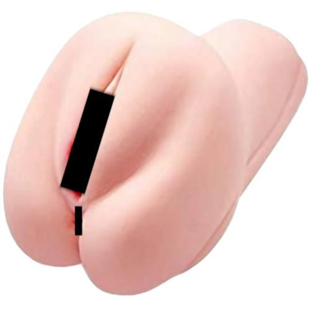 Realistic fake pussy sex toy with lifelike details, 7.48 inches in length, 3.54 inches in width, and 4.33 inches in height.