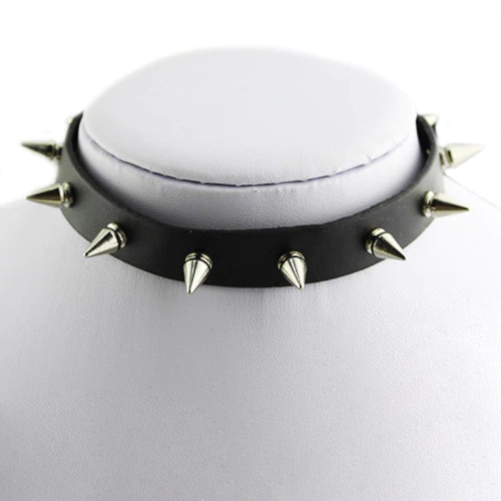 Feast your eyes on an image of Vintage Leather Studded Collar showcasing its adjustable design for a perfect fit.