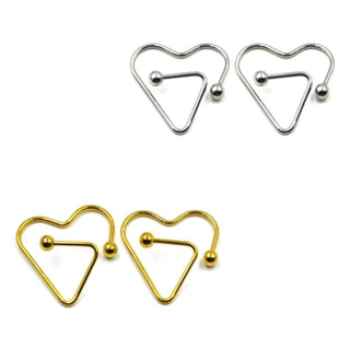 Heart-shaped nipple ring bars made of stainless steel for heightened sensitivity and pleasure.