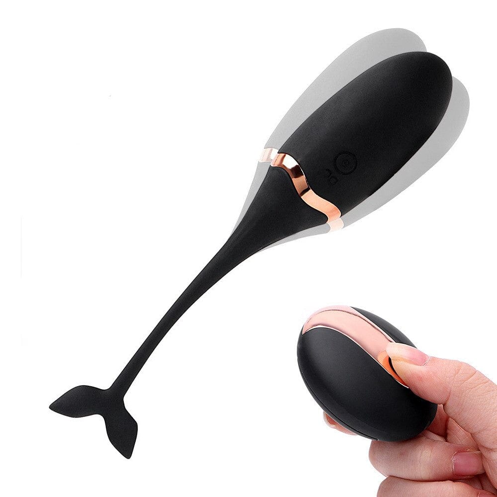 Smooth and sleek whale-shaped kegel balls for a unique and pleasurable experience.