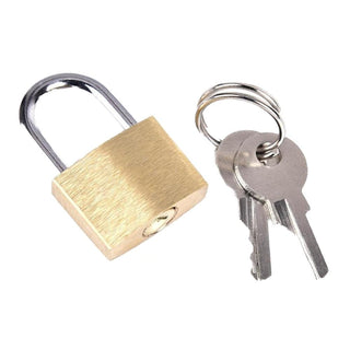 Dual-tone colors of gold and silver on a sturdy copper padlock