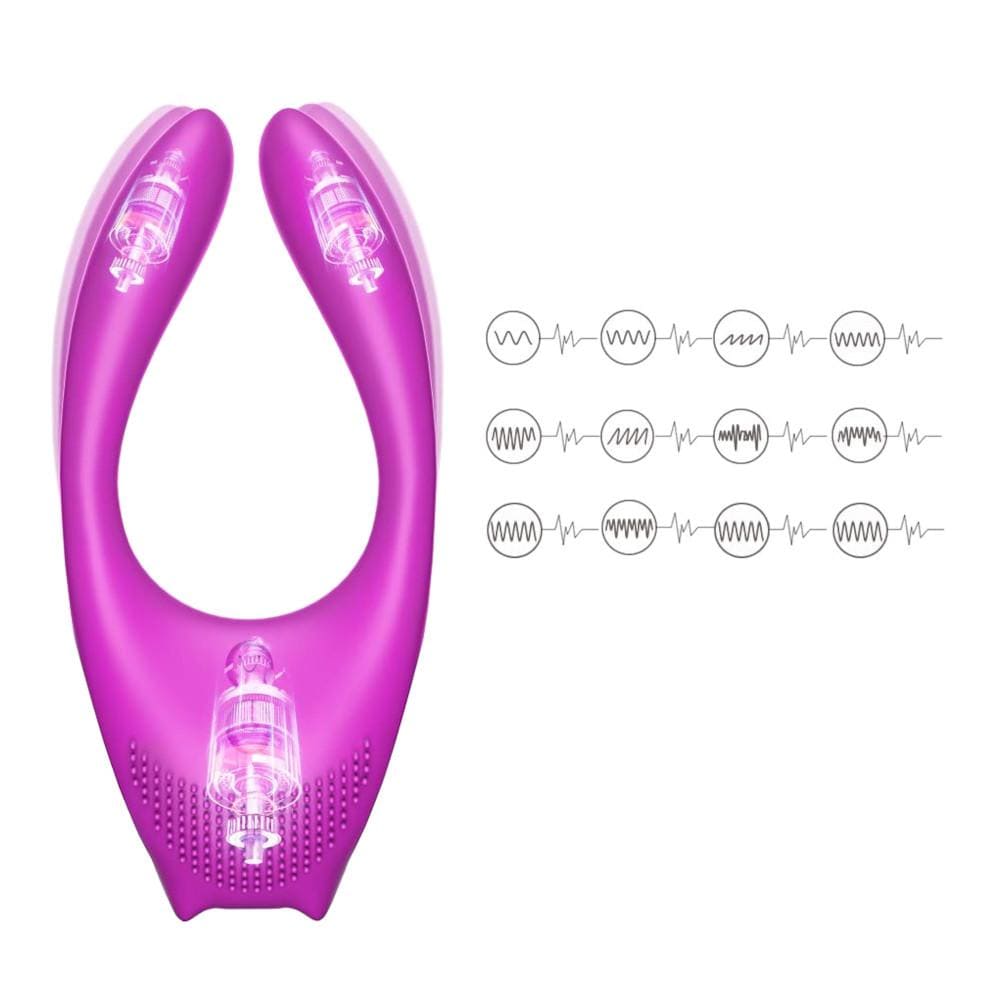 Presenting an image of Wireless 12-Modes Vibrating Clit Ring measuring 4.53 inches in length and 2.09 inches in width.