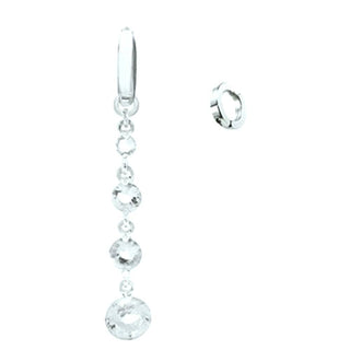 Dangling fake clit piercing with crystal embellishments, adjustable clip-on design for comfort and elegance.