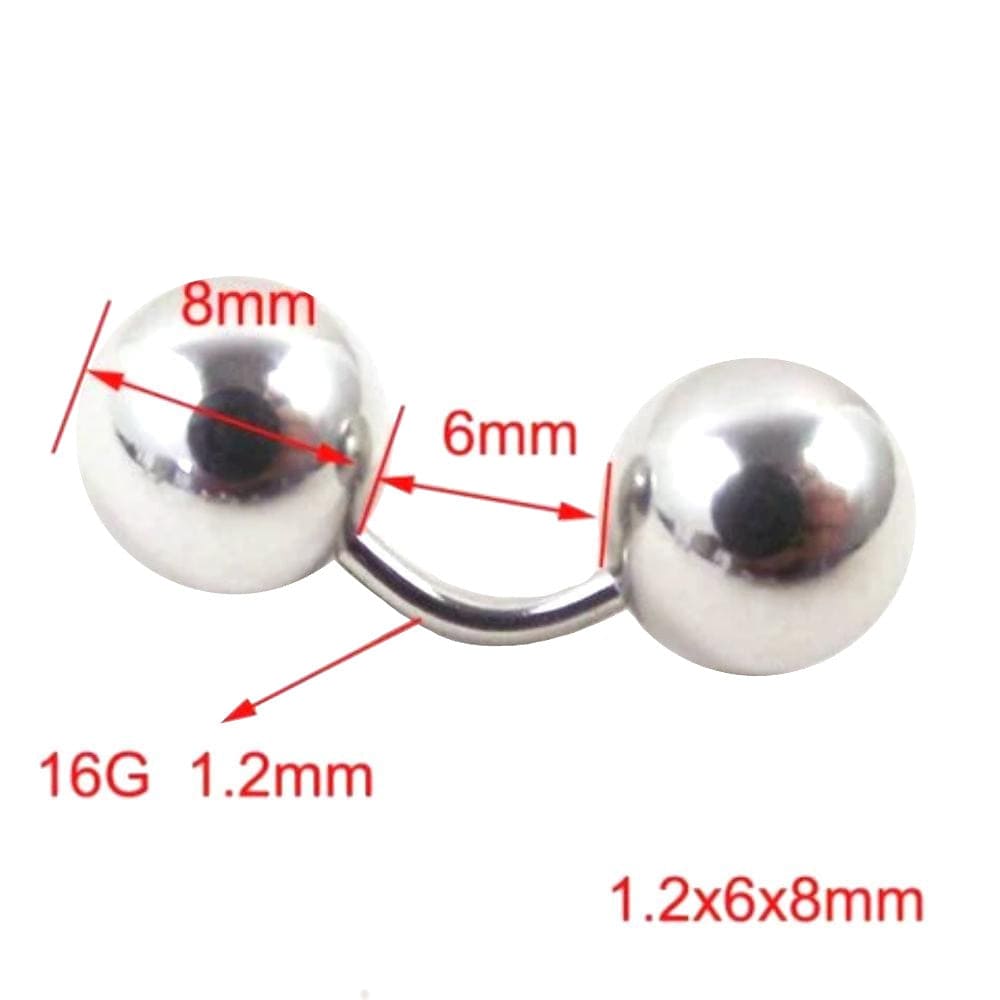 An intimate jewelry piece with a choice of 6mm and 8mm diameter balls for personalized stimulation.