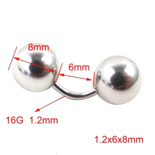 An intimate jewelry piece with a choice of 6mm and 8mm diameter balls for personalized stimulation.