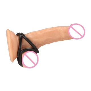 Silicone Cock and Ball Ring providing a snug fit and enhanced sensations for prolonged intimate moments.