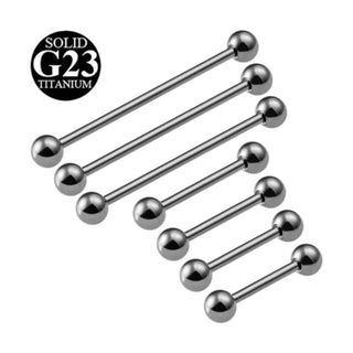 This is an image of G23 Titanium Barbell Apadravya Jewelry Piercing in various lengths for a perfect fit.