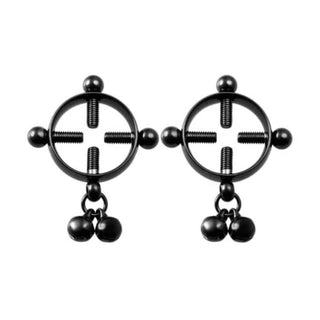 Tighten up Screw Nipple Rings in black stainless steel with unique chimes for a delightful pressure.