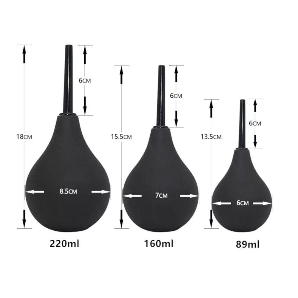 Picture showing the various sizes and widths of the Anal Douche Enema Bulb designed for personalized cleansing needs.