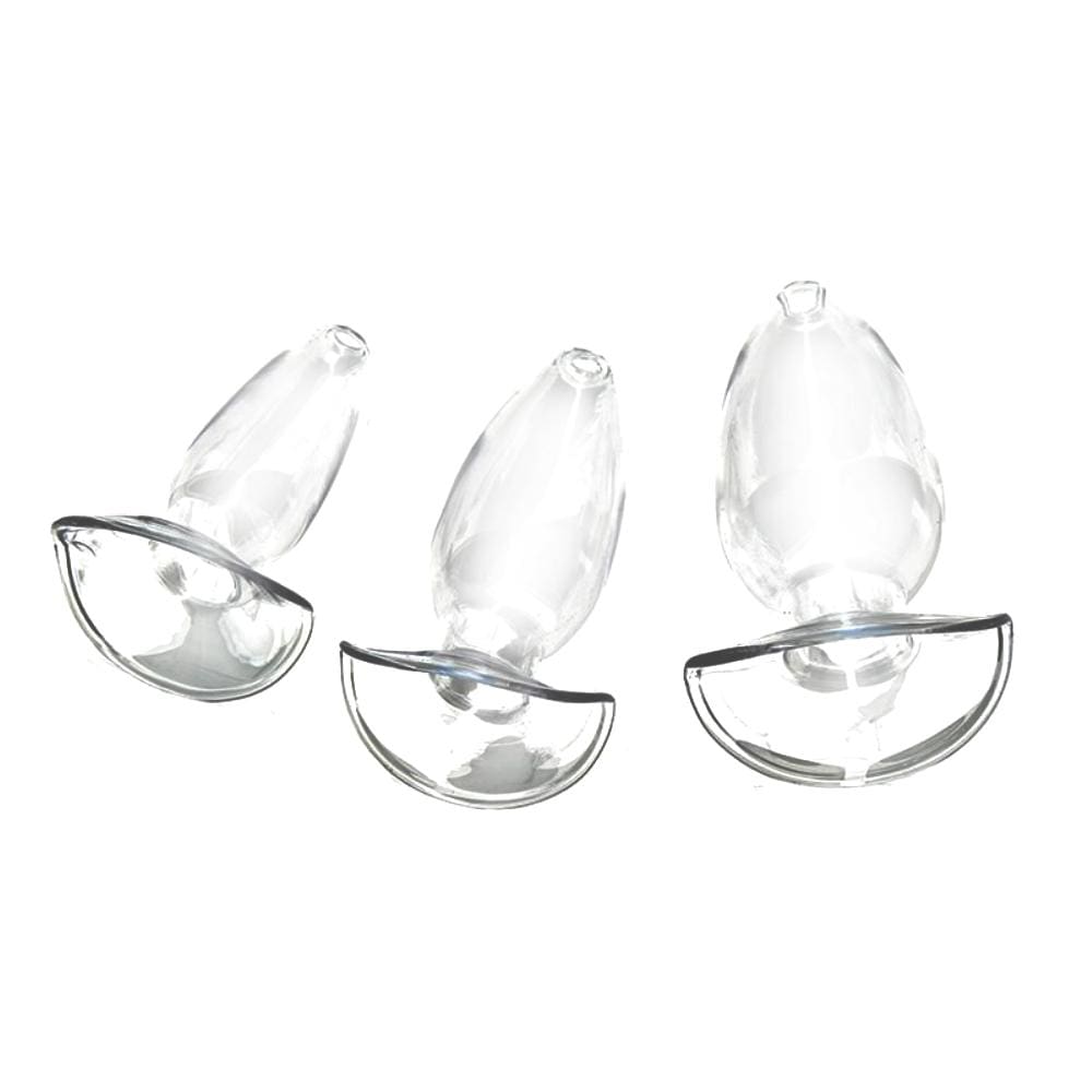 Sleek and tapered glass butt plug for comfort and pleasure image.