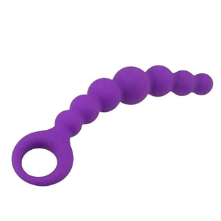Purple Silicone Anal Beads, a versatile anal toy with a loop base for ease of handling.