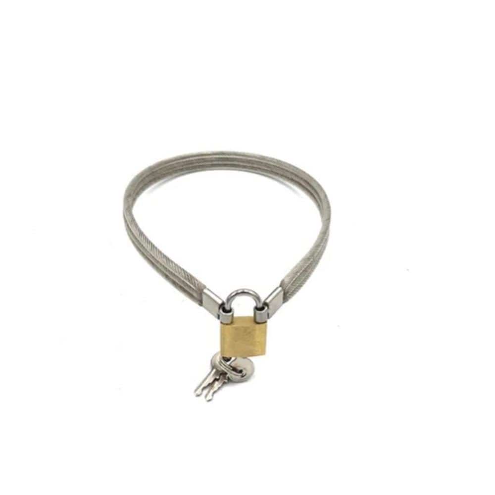 Steel Wire Collar with padlock and keys included, designed for a snug fit with different sizes available.
