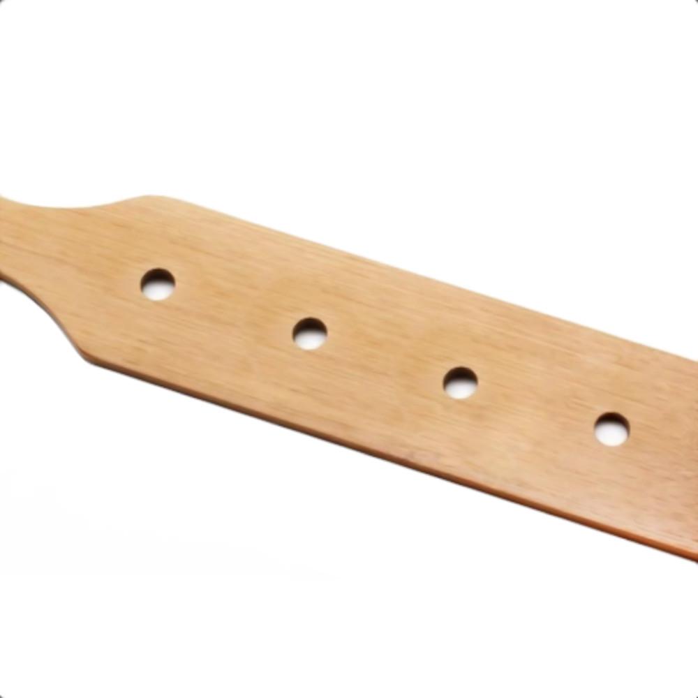 You are looking at an image of BDSM wooden paddle with a thickness of 0.24 inches, designed for a satisfyingly intense sting.