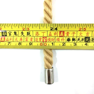 An image showcasing the specifications of the high-quality brown bondage rope hogtie, including color, material, length, and width.