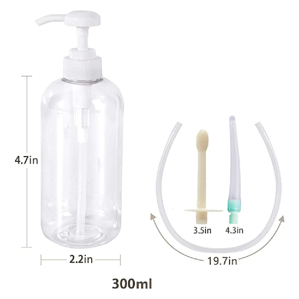 Enema Bottle with 0.39 wide nozzle tip for personalized and efficient cleansing.