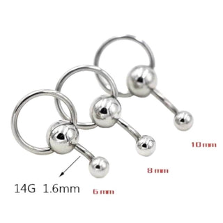 Check out an image of Curvy Genital Piercing Jewelry, a captivating piece of intimate jewelry crafted for adventurous individuals, featuring a semi-curved barbell and ring for clit stimulation.