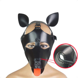 This is an image of a Leather Pet Play Dog Mask offering the allure of mystery and ultimate sensation.