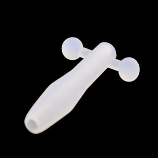 A close-up image of the hollow design of the Short Hollow Silicone Penis Plug for seamless use