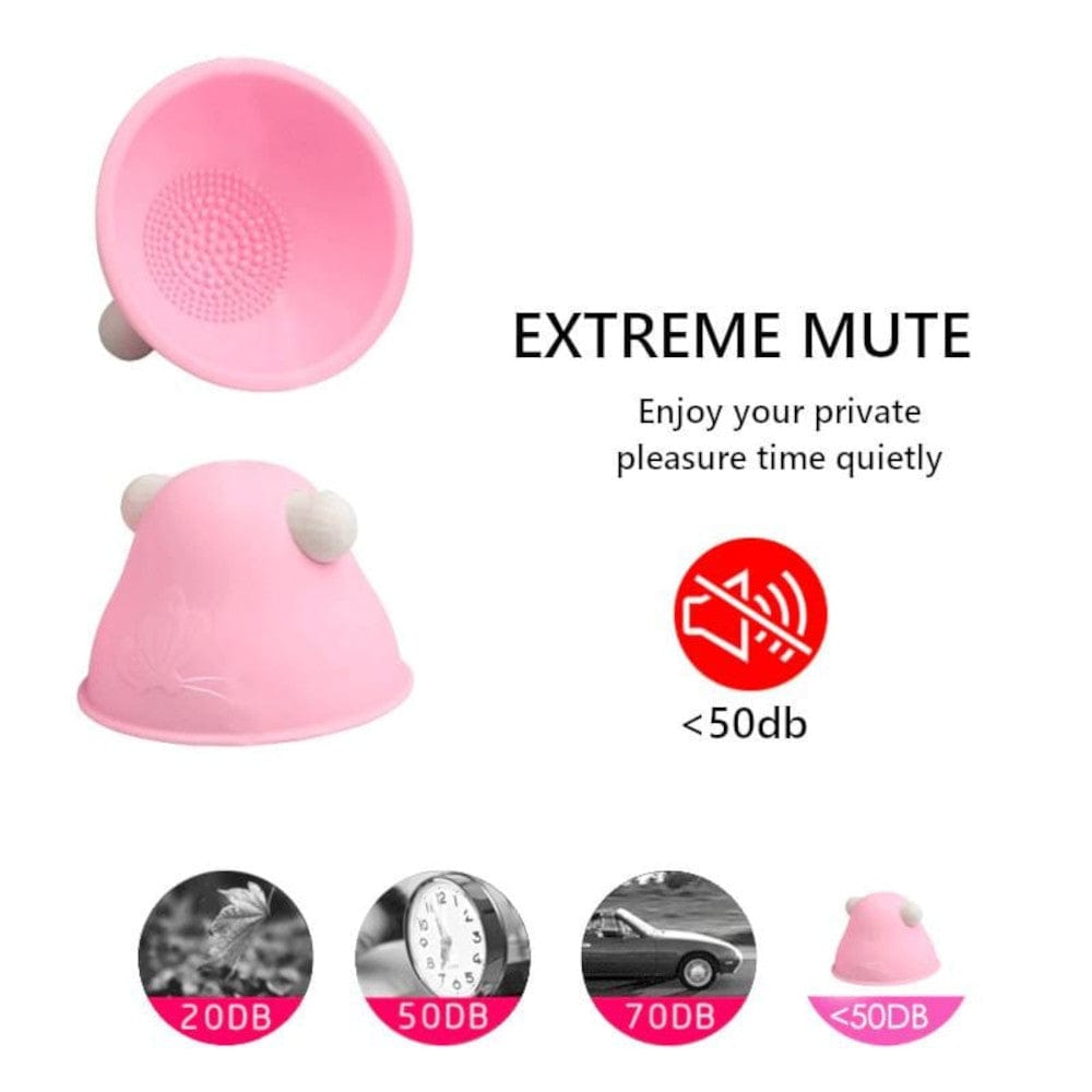 Presenting an image of Breast-Enlarging 10-Modes Nipple Sucker in pink color with vibrating suction feature.